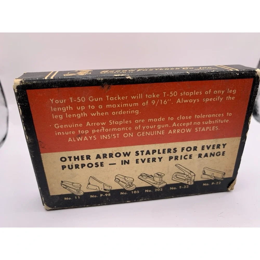 Vintage Arrow‎ Tack Pointed Staples in Original Box T-50  9/16